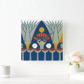 Ägyptisches Design #7 in Emporio Moffa Quadratische Wanduhr (Zuhause)