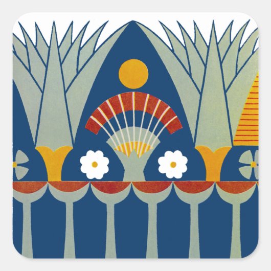 Ägyptisches Design #7 in Emporio Moffa Quadratischer Aufkleber (Vorderseite)