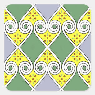Ägyptisches Design #9 bei Emporio Moffa Quadratischer Aufkleber