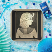 Ägyptisches Design in Schwarz und Grau Pappteller (Party)