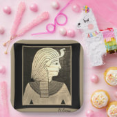 Ägyptisches Design in Schwarz und Grau Pappteller (Party)