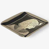 Ägyptisches Design in Schwarz und Grau Pappteller (Gewinkelt)