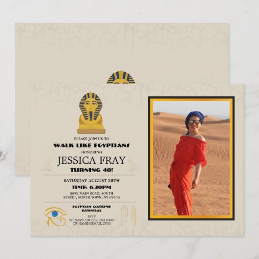 Ägyptisches Einladung (Vorne/Hinten)