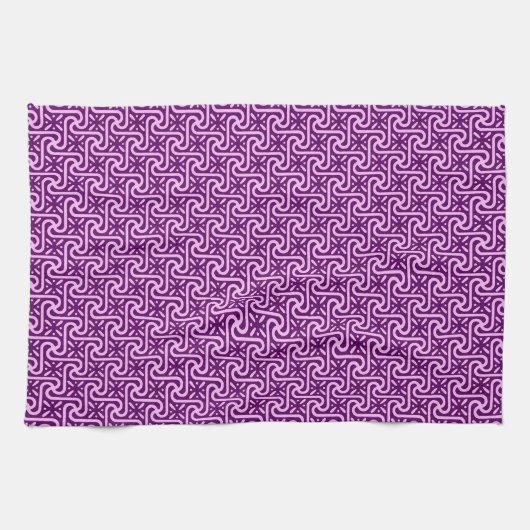 Ägyptisches Fliesenmuster, Amethyst und Orchidee Geschirrtuch (Horizontal)