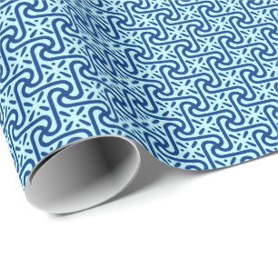 Ägyptisches Fliesenmuster, Indio und Light Sky Blu Geschenkpapier