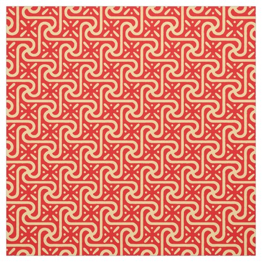 Ägyptisches Fliesenmuster, Korallenorange Stoff (Muster)