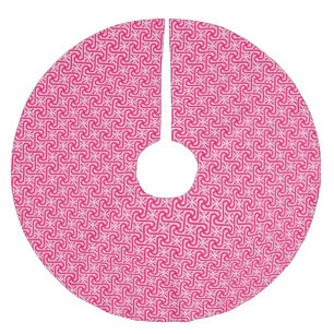 Ägyptisches Fliesenmuster, korallenrosa Polyester Weihnachtsbaumdecke