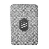 Ägyptisches Fliesenmuster, schwarz-weiß Badematte (Vorderseite Vertikal)