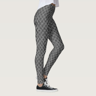 Ägyptisches Fliesenmuster, schwarz-weiß Leggings