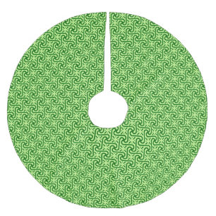 Ägyptisches Fliesenmuster, smaragdgrün und kalk-gr Polyester Weihnachtsbaumdecke