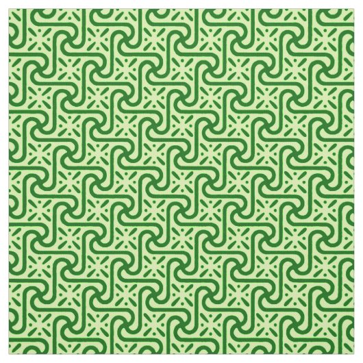 Ägyptisches Fliesenmuster, smaragdgrün und kalk-gr Stoff (Muster)