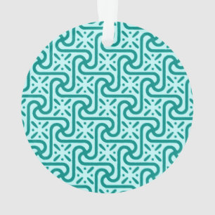 Ägyptisches Fliesenmuster, Türkis und Aqua Ornament