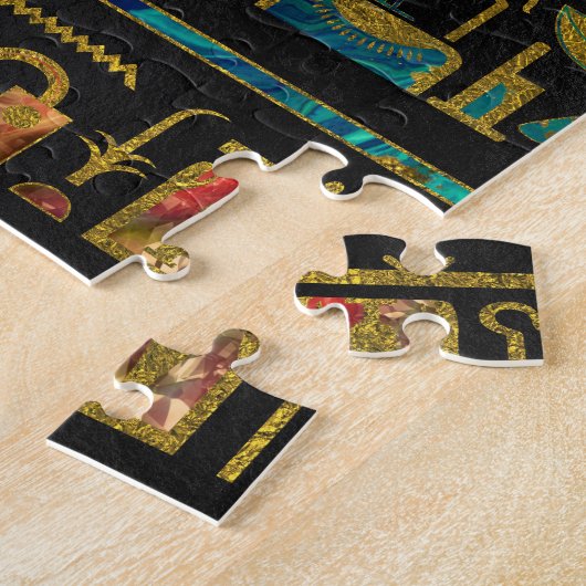 Ägyptisches Gold-, aquamarines und Rotesglasmuster Puzzle (Seite)