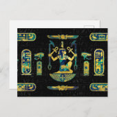 Ägyptisches Gold und Blauer Marmor Postkarte (Vorne/Hinten)
