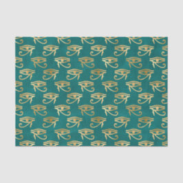 Ägyptisches grünes und goldenes Auge des Ra-Tissue Seidenpapier