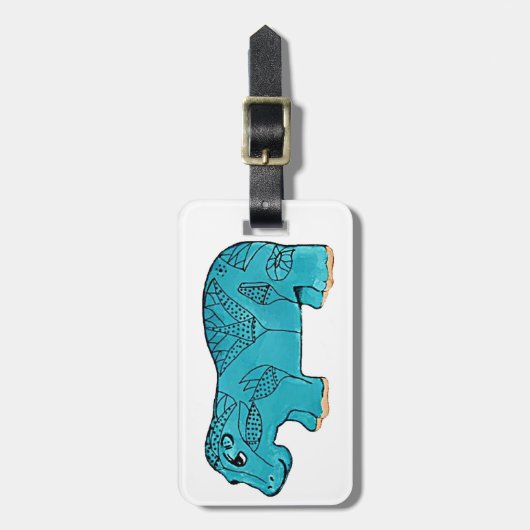 Ägyptisches Happy Hippo Gepäckanhänger (Vorderseite vertikal)