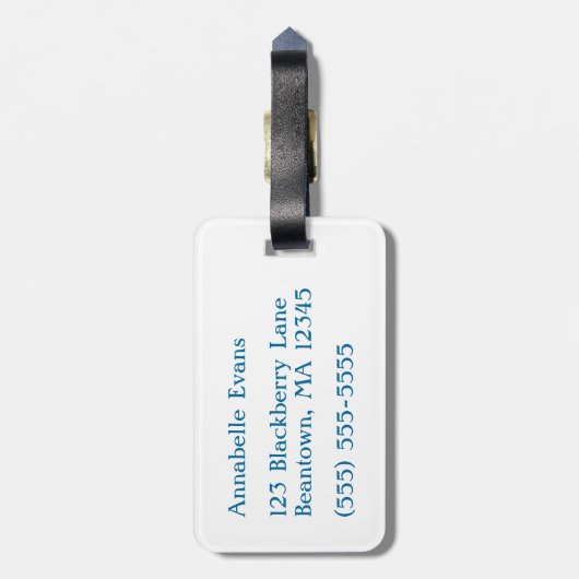 Ägyptisches Happy Hippo Gepäckanhänger (Rückseite vertikal)