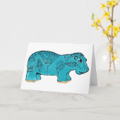 Ägyptisches Happy Hippo Karte (Gelbe Blume)