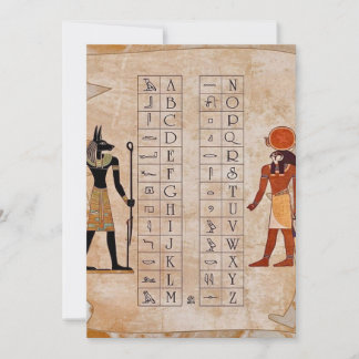 Ägyptisches Hieroglyphen-Alphabet-Diagramm Antikes Einladung