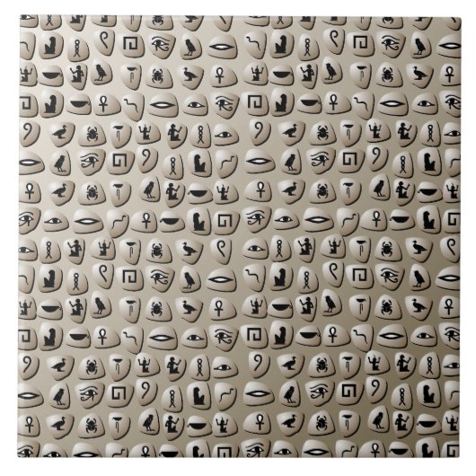Ägyptisches Hieroglyphen-Stein-Muster Fliese (Vorderseite)