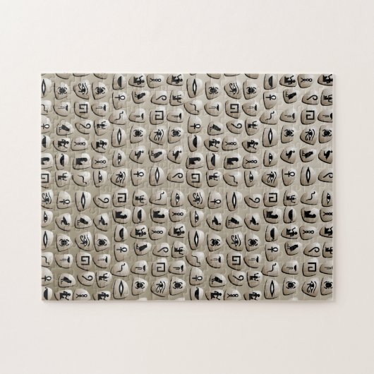 Ägyptisches Hieroglyphen-Stein-Muster Puzzle (Horizontal)
