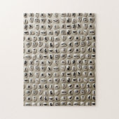 Ägyptisches Hieroglyphen-Stein-Muster Puzzle (Vertikal)