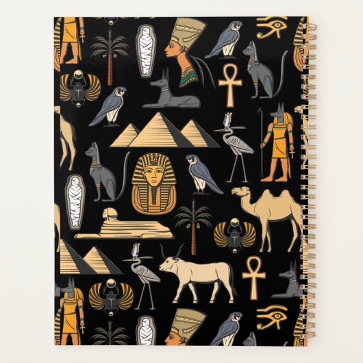 Ägyptisches Hieroglyphen-Symbol-Muster Hintergrund Planer (Rückseite)