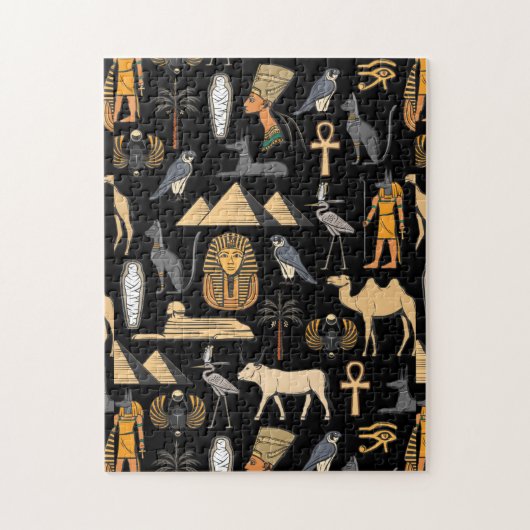 Ägyptisches Hieroglyphen-Symbol-Muster Hintergrund Puzzle (Vertikal)