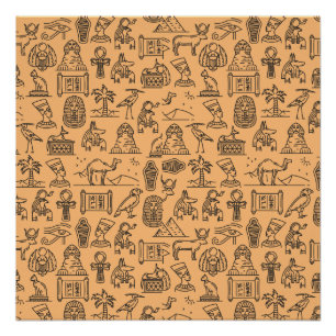 Ägyptisches Hieroglyphensymbol Hintergrund Poster