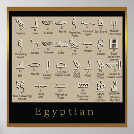 Ägyptisches Hieroglyphics-Poster Poster (Vorne)