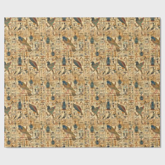 Ägyptisches Hieroglyphie-Muster Geschenkpapier (Flach)