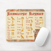 Ägyptisches hieroglyphisches Alphabet-Diagramm Mousepad (Mit Mouse)