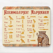 Ägyptisches hieroglyphisches Alphabet-Diagramm Mousepad (Vorne)