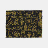Ägyptisches Hieroglyphisches Symbol-Muster Fleecedecke (Vorderseite (Horizontal))