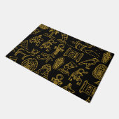 Ägyptisches Hieroglyphisches Symbol-Muster Fußmatte (Schrägansicht)
