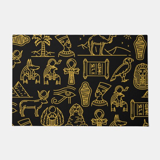 Ägyptisches Hieroglyphisches Symbol-Muster Fußmatte (Vorderseite)
