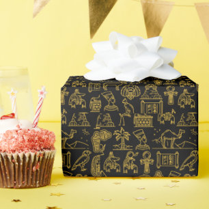 Ägyptisches Hieroglyphisches Symbol-Muster Geschenkpapier