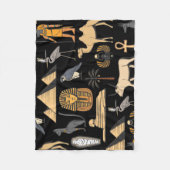 Ägyptisches Hieroglyphisches Symbol Muster Hinterg Fleecedecke (Vorderseite)