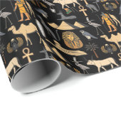 Ägyptisches Hieroglyphisches Symbol Muster Hinterg Geschenkpapier (Rolleneckpunkt)