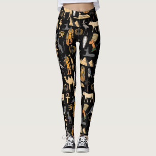 Ägyptisches Hieroglyphisches Symbol Muster Hinterg Leggings