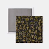 Ägyptisches Hieroglyphisches Symbol-Muster Magnet (Vorderseite/Rückseite)