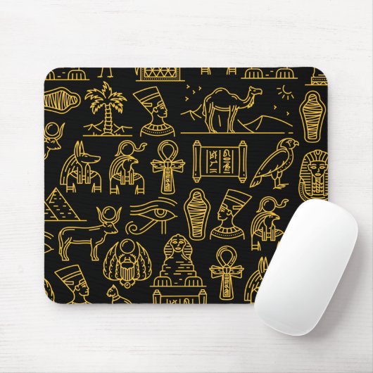 Ägyptisches Hieroglyphisches Symbol-Muster Mousepad (Mit Mouse)