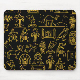 Ägyptisches Hieroglyphisches Symbol-Muster Mousepad