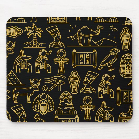 Ägyptisches Hieroglyphisches Symbol-Muster Mousepad (Vorne)