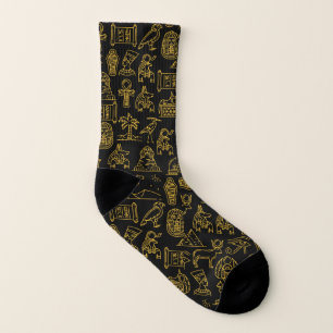 Ägyptisches Hieroglyphisches Symbol-Muster Socken