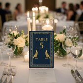 Ägyptisches Horus und Hieroglyphen - bearbeitbar Tischnummer