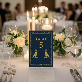 Ägyptisches Horus und Hieroglyphen - bearbeitbar Tischnummer