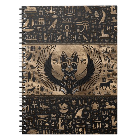 Ägyptisches Katzen-Goddess-Bastet Notizblock (Vorderseite)