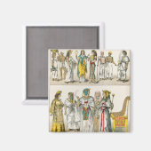 Ägyptisches Kleid aus 'Trachten der Voelker' Magnet (Vorderseite/Rückseite)
