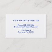 Ägyptisches Lotus-Muster, Kobalt-Blau und Türkis Visitenkarte (Rückseite)